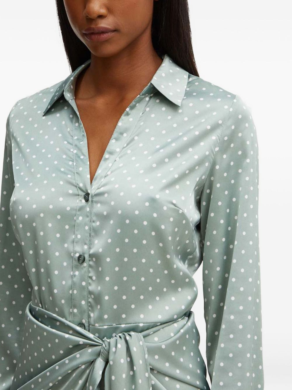 polka-dot tie mini dress - 4