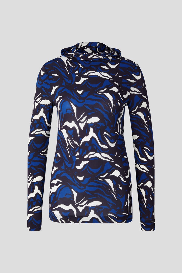 Oliana Hooded long-sleeve top in Blue - 1