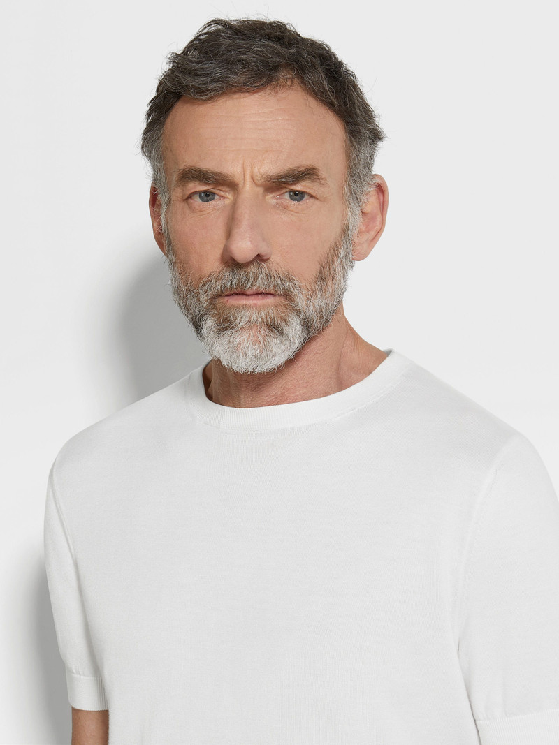 ZEGNA WHITE PREMIUM COTTON CREWNECK outlook