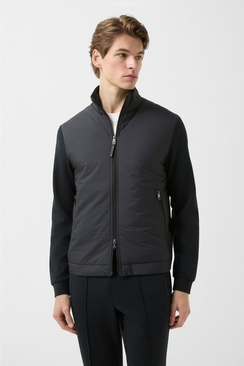 Rover hybrid jersey jacket in Black 2