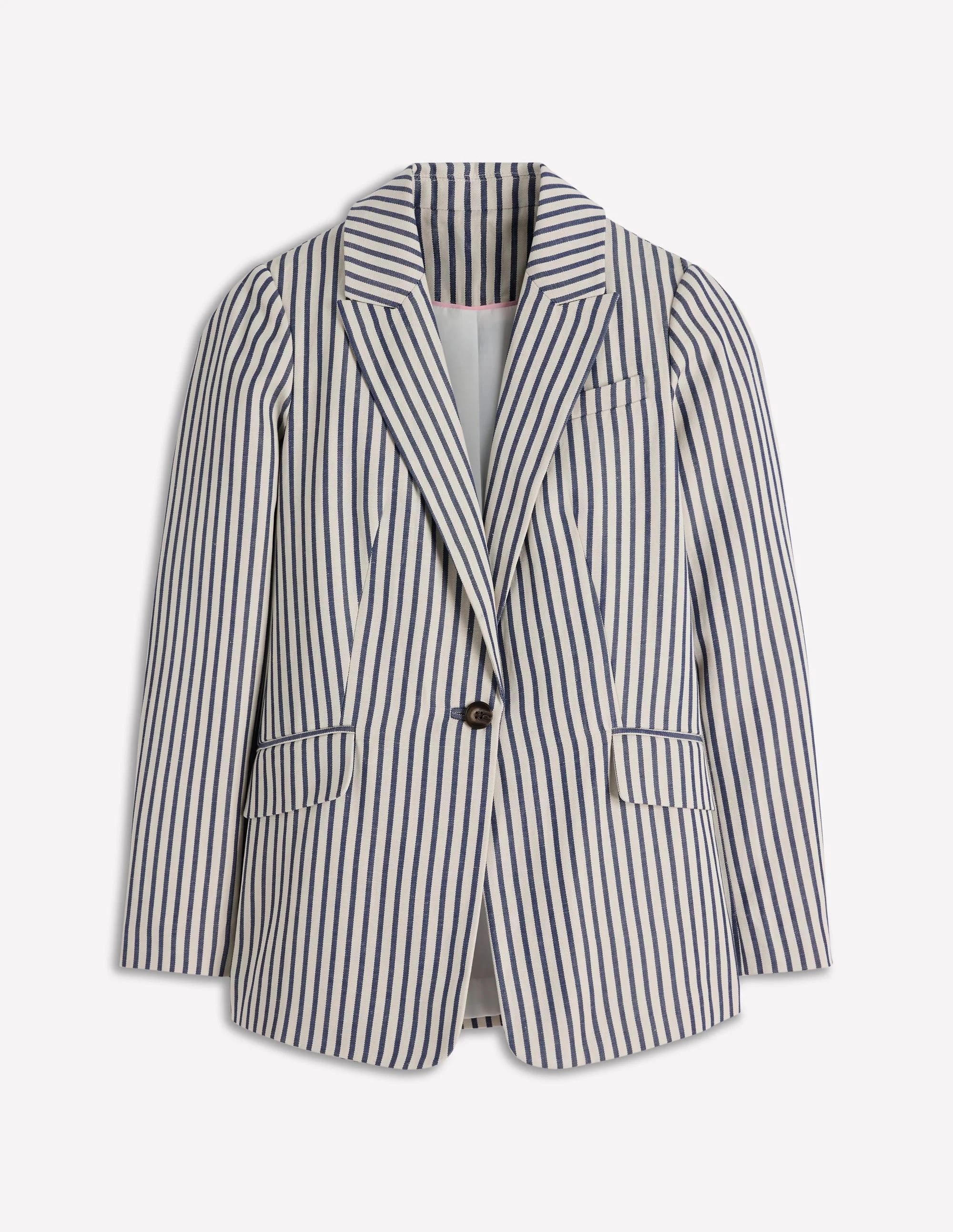 Woodbridge Relaxed Blazer-Blue and Ivory Stripe - 1