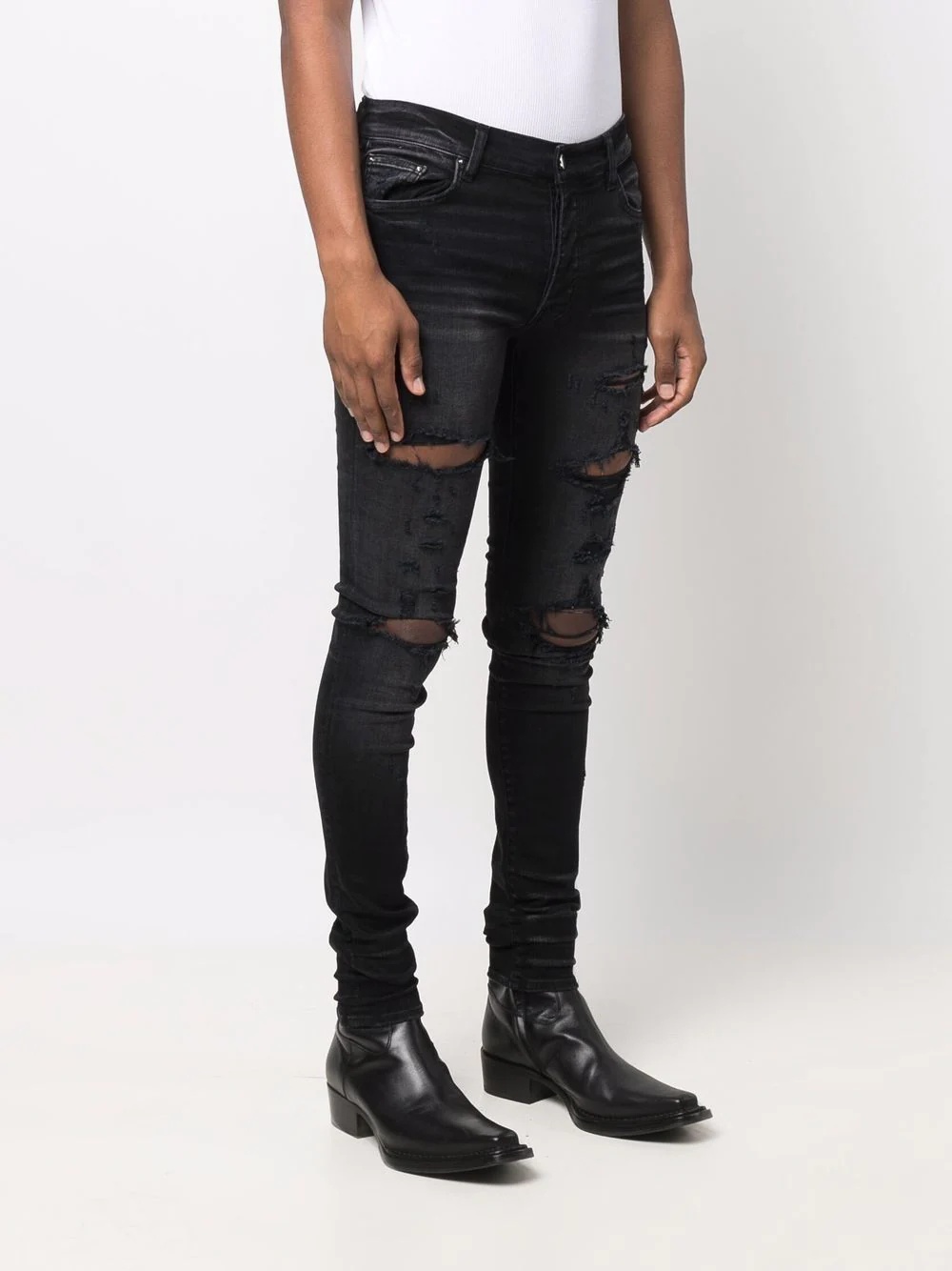 distressed skinny jeans - 3