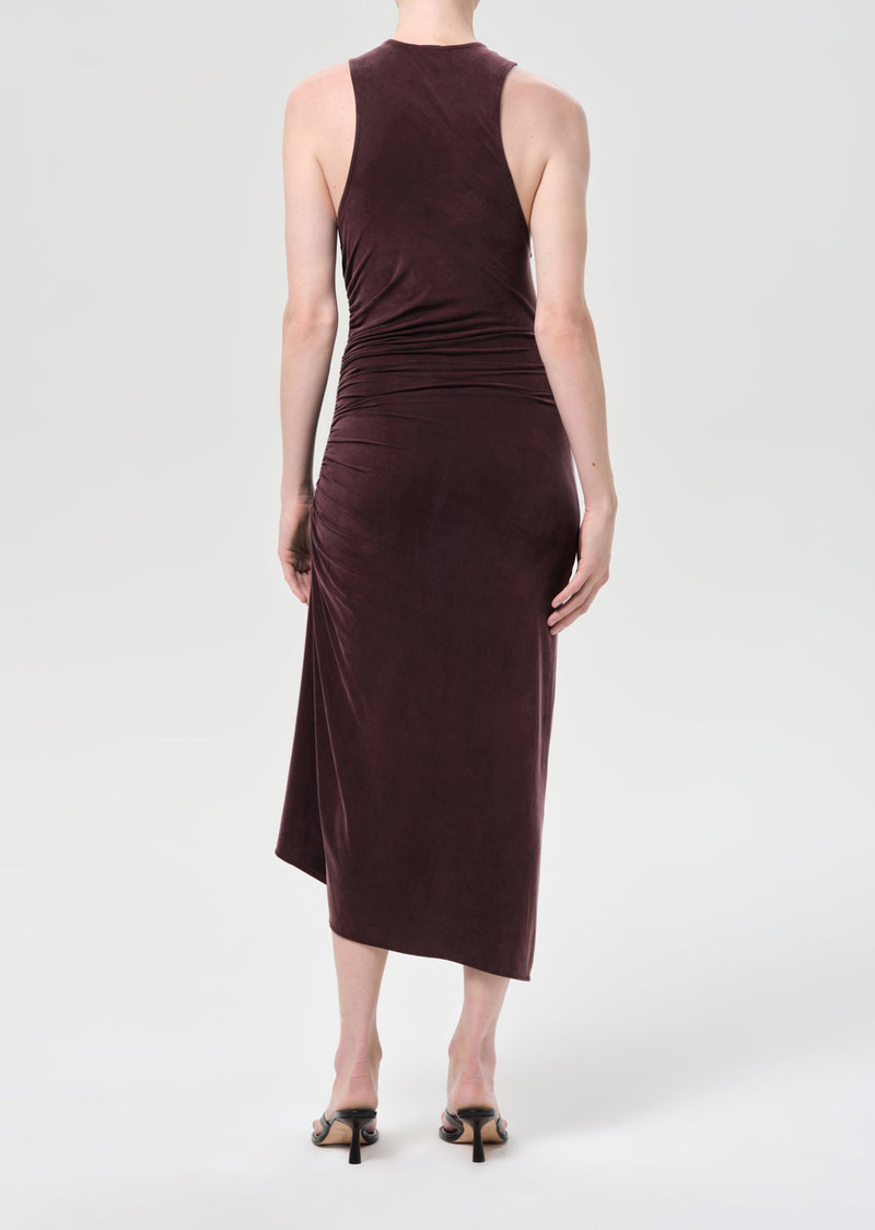 AGOLDE ANYA MIDI DRESS IN PLUM outlook