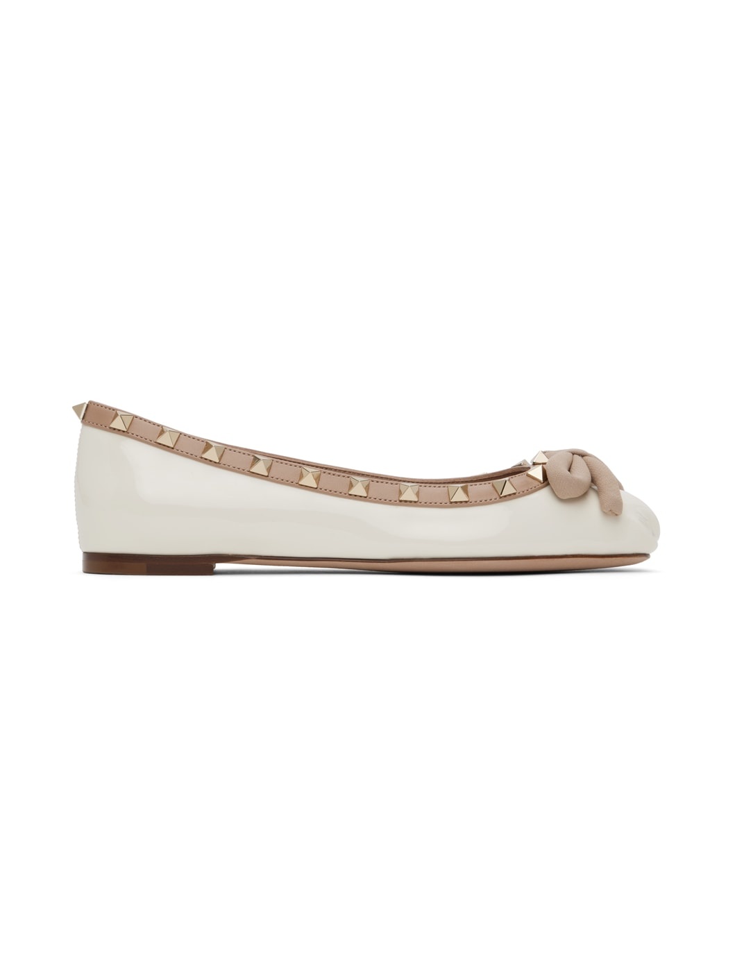 Off-White Rockstud Patent Leather Ballerina Flats - 1