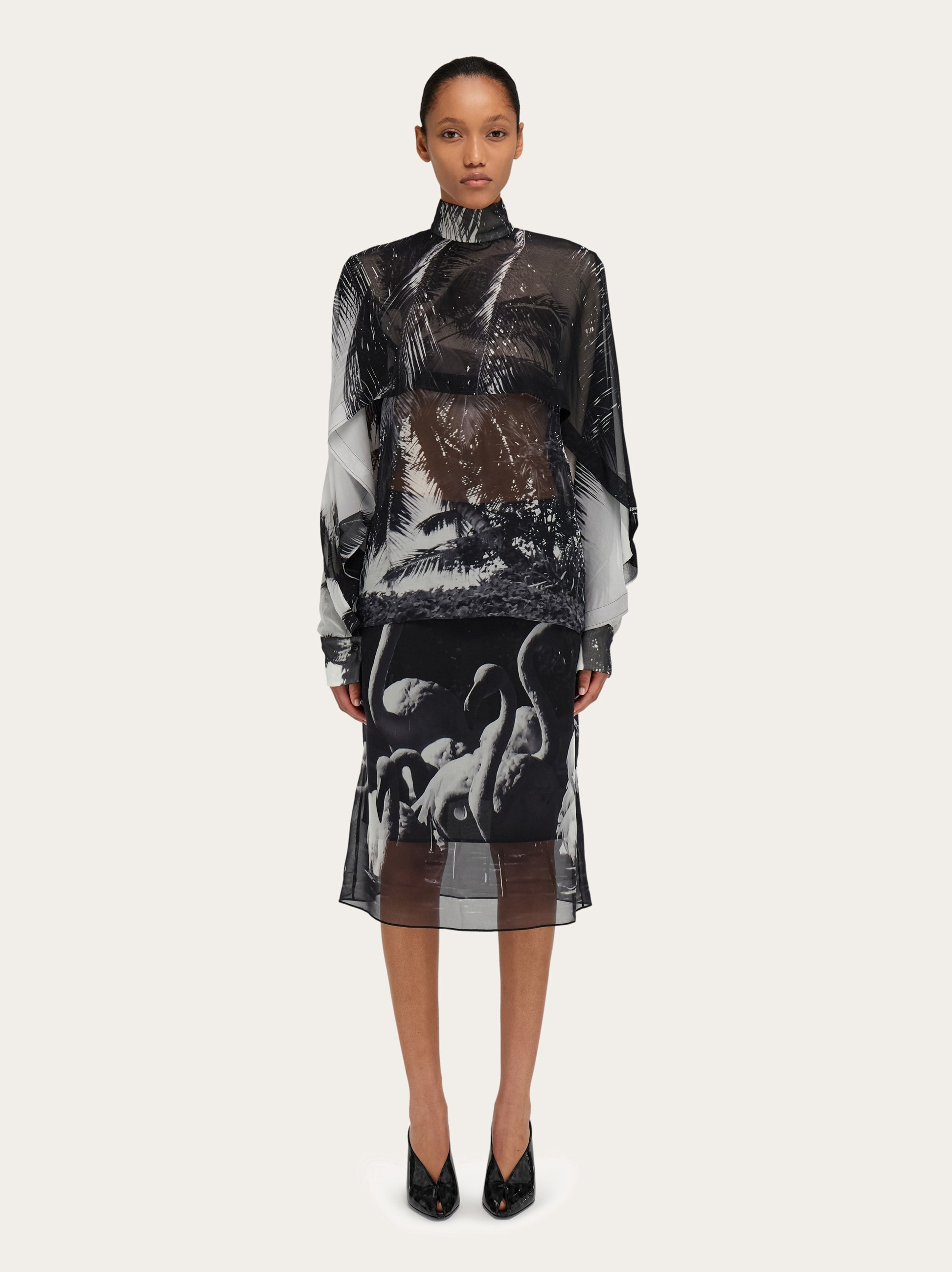 Georgette shirt with Trinidad print - 7