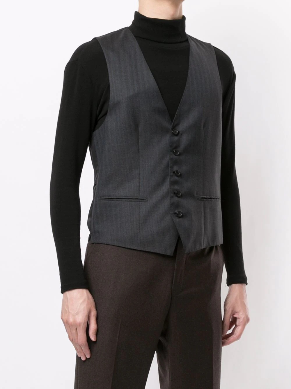 pinstripe suit vest - 3