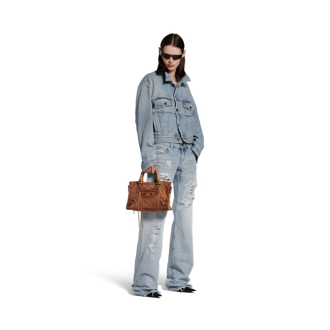Women's Fitted Low-waist Pants in Light Blue - 2