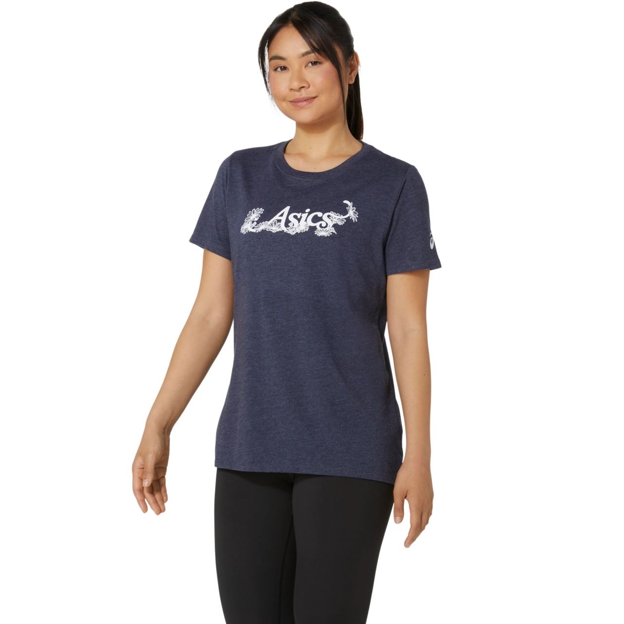 WOMEN'S ASICS FLORAL SLOGAN SHORT SLEEVE TEE - 3