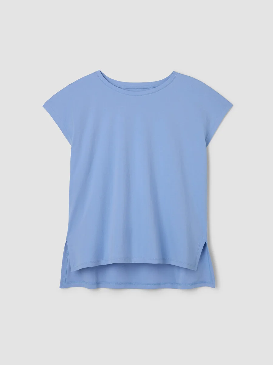 Organic Cotton Interlock Jewel Neck Sleep Tee - 1