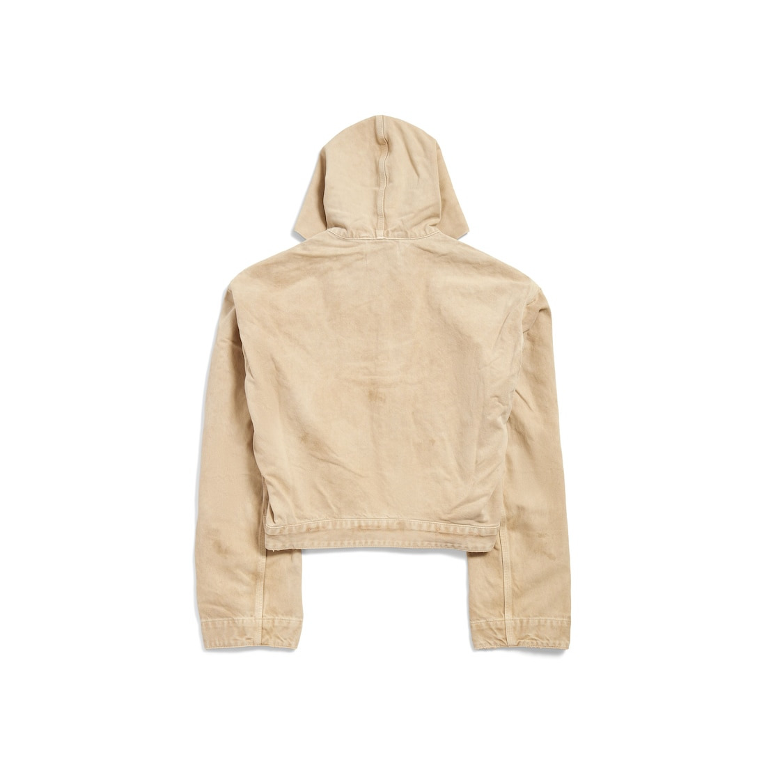 Men's Cropped Hooded Workwear Jacket in Beige - 6