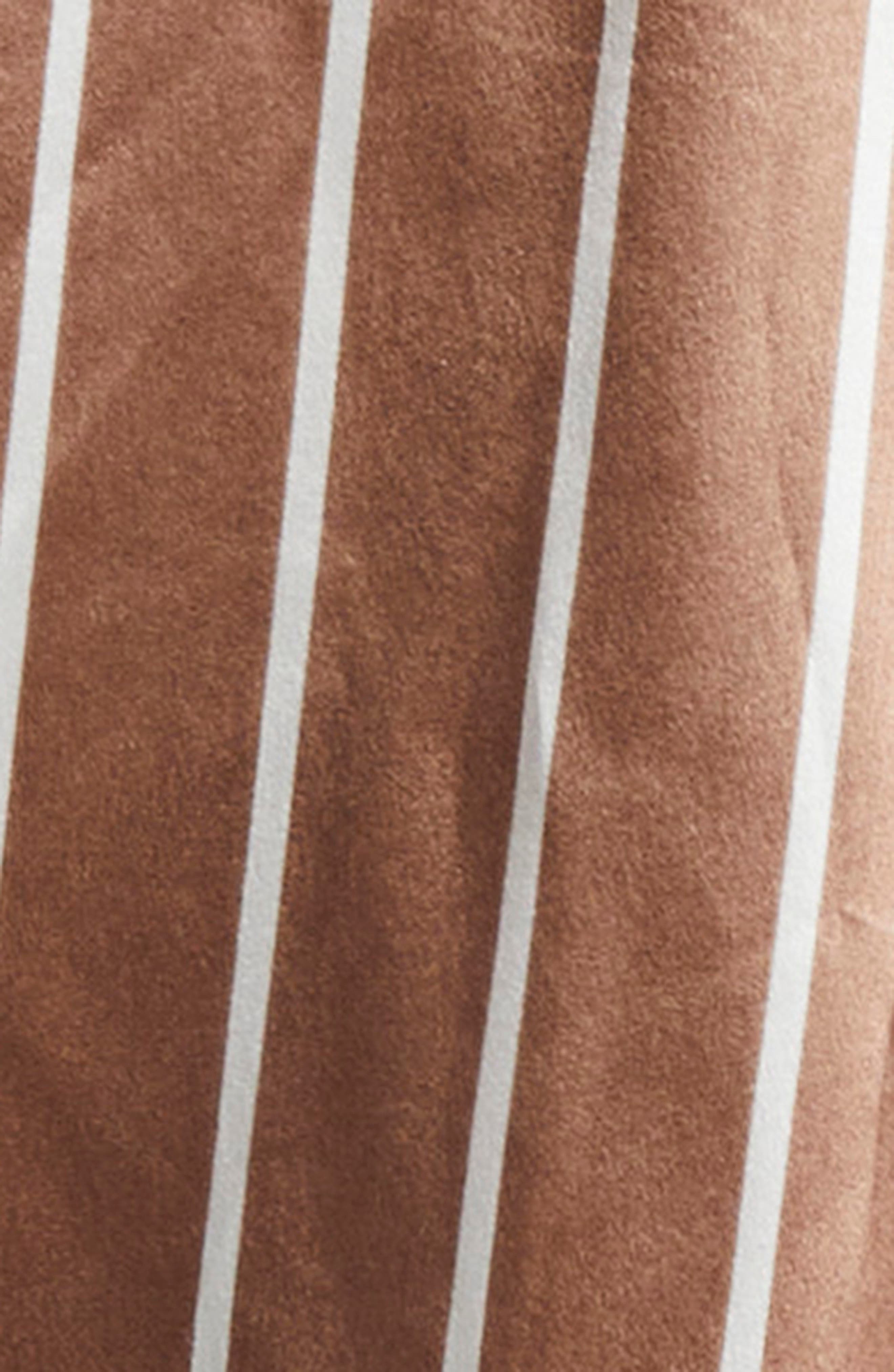 L'AGENCE Tyler Stripe Silk Button-Up Shirt in Chocolate Malt/Ecru Stripe at Nordstrom - 7