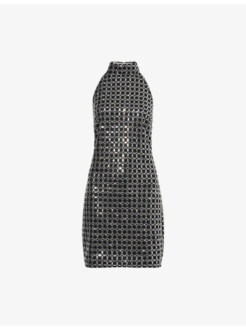 Beaded Halterneck Woven Mini Dress - 1