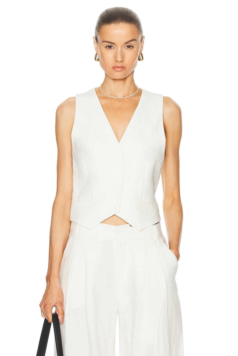 Tailored Linen Vest - 1