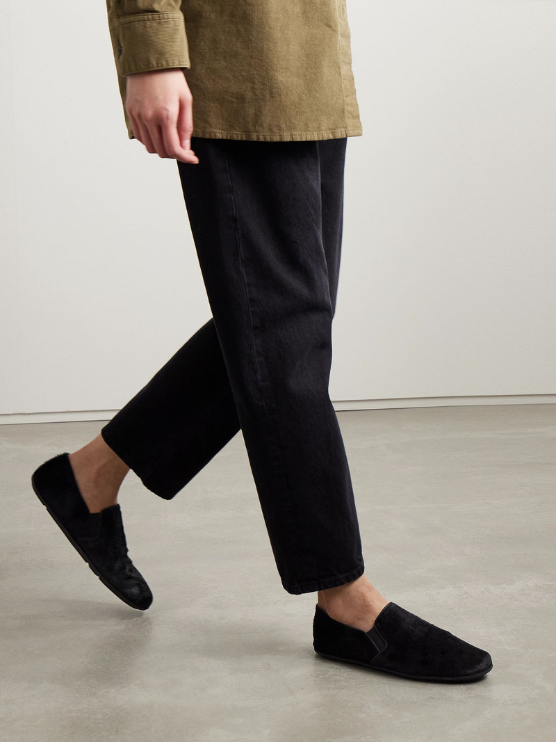 The Row Vincit calf hair loafers Black outlook