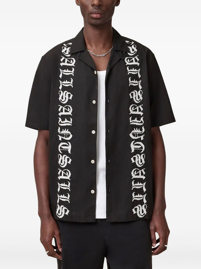 script embroidery short-sleeve shirt 1