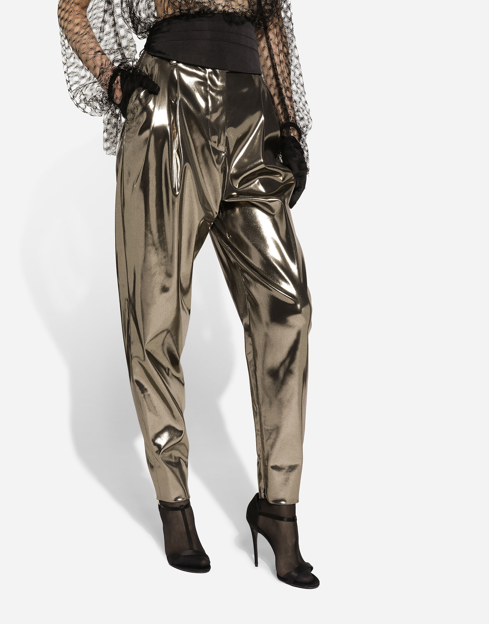 Foiled stretch satin pants - 3