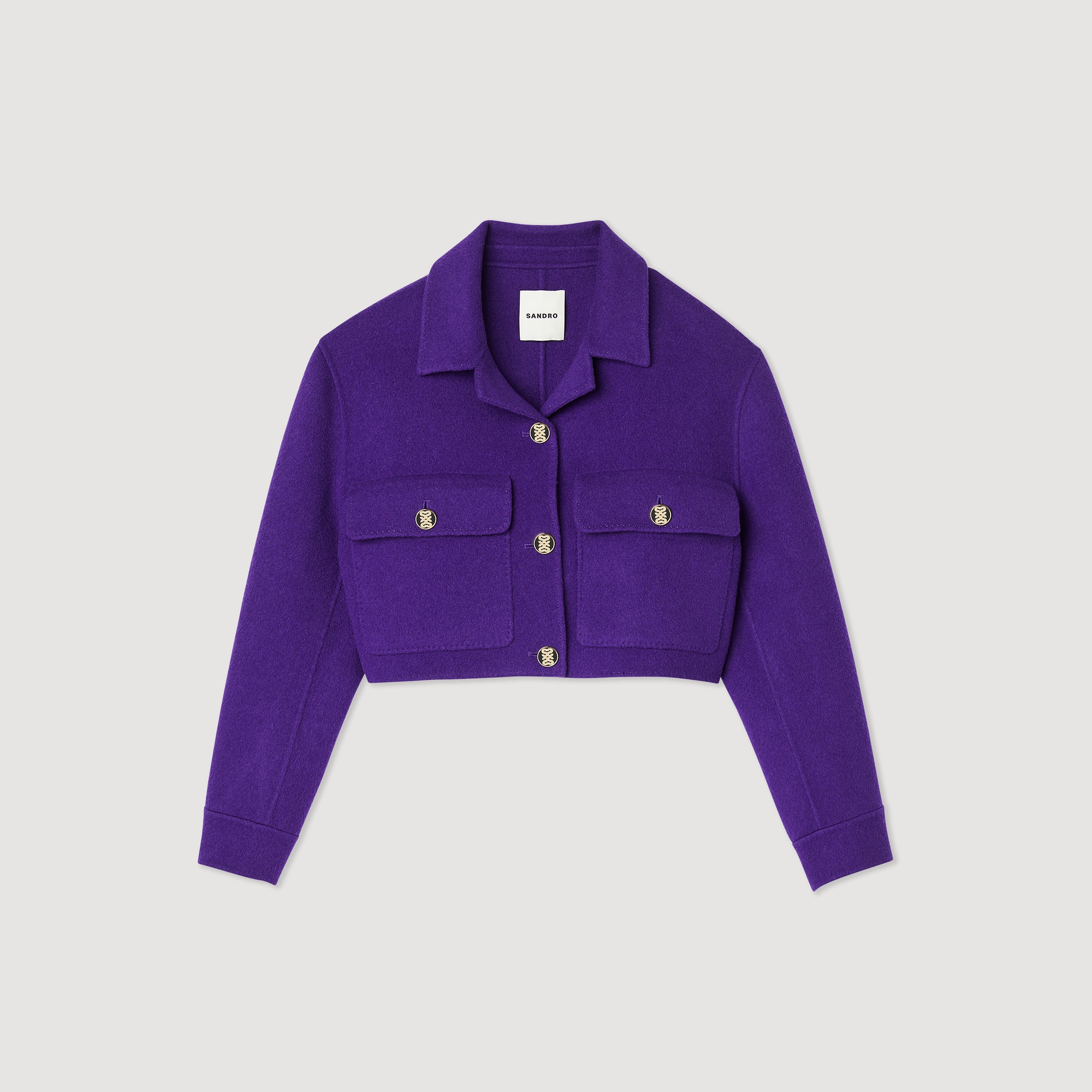Cropped wool coat - 1