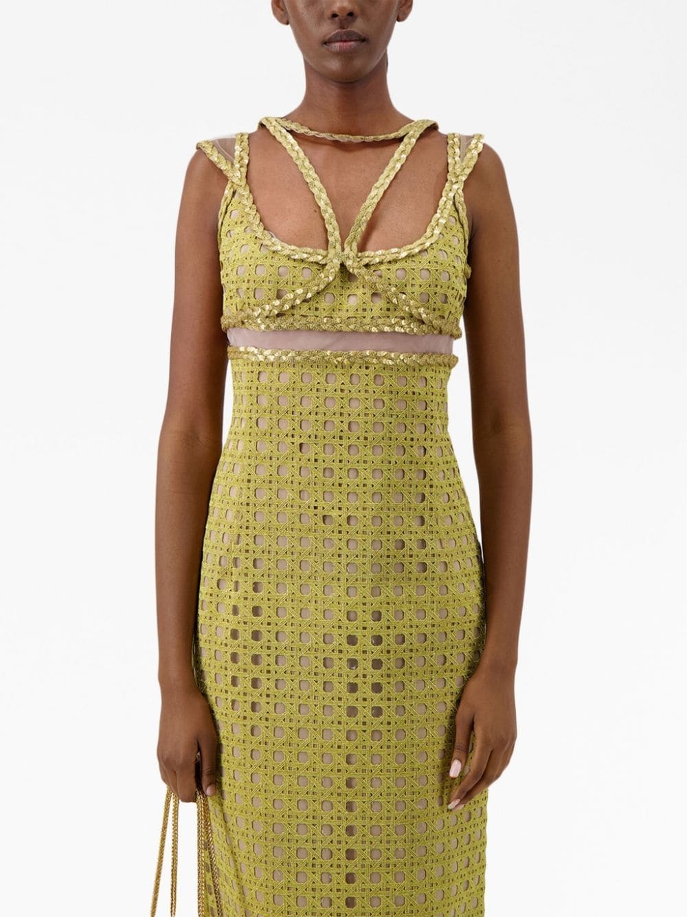halterneck macramÃ© maxi dress - 5
