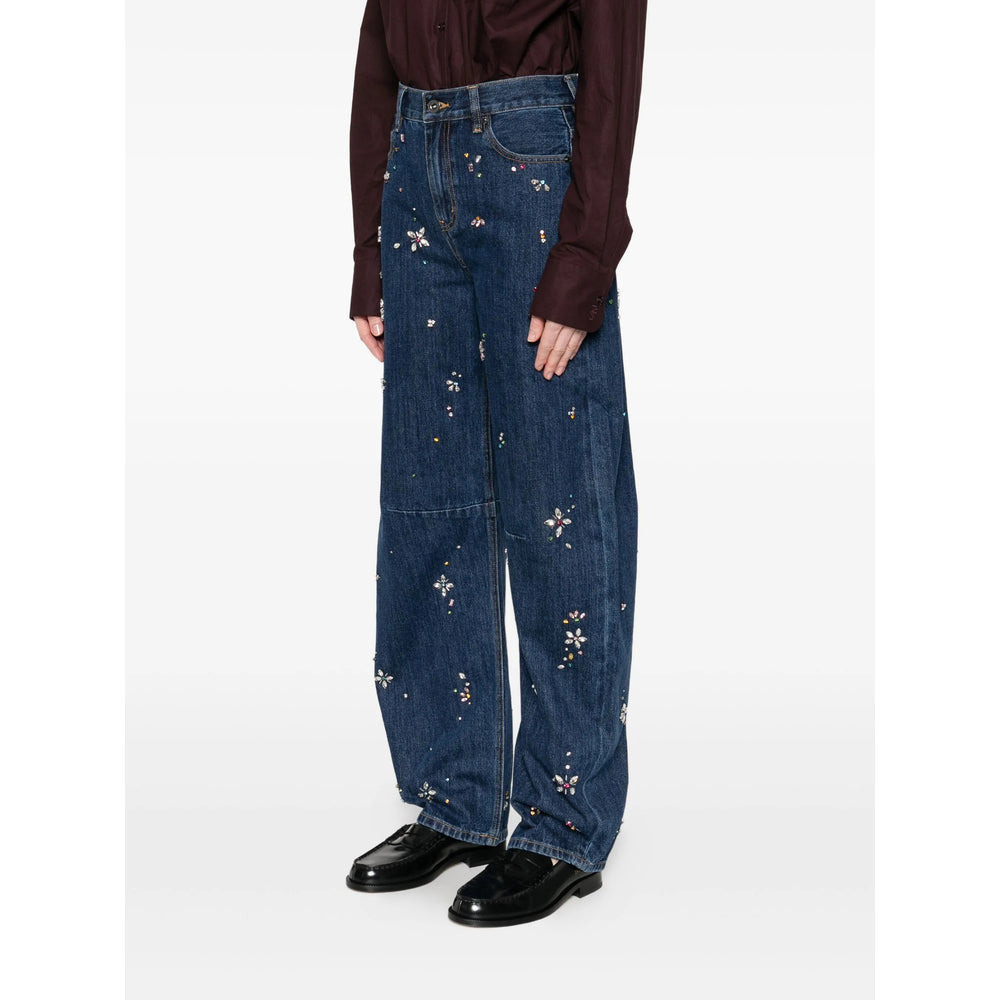 Self-Portrait Blue Denim - Wide-Leg Jeans Women - 2