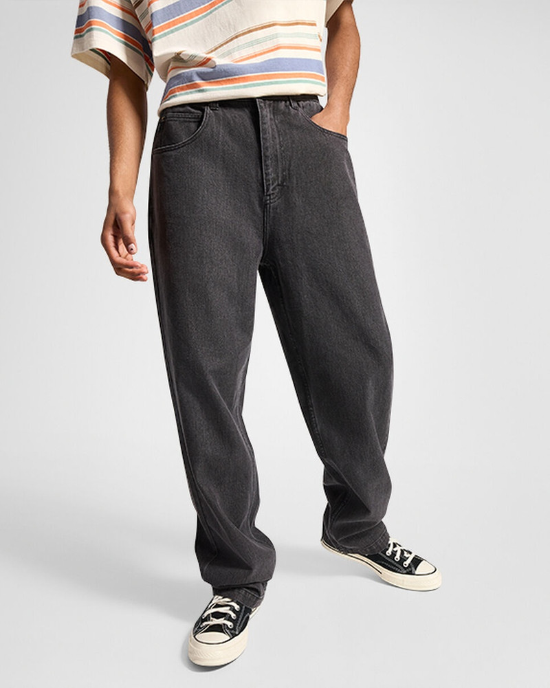 Open Hem Baggy Denim Pants 1