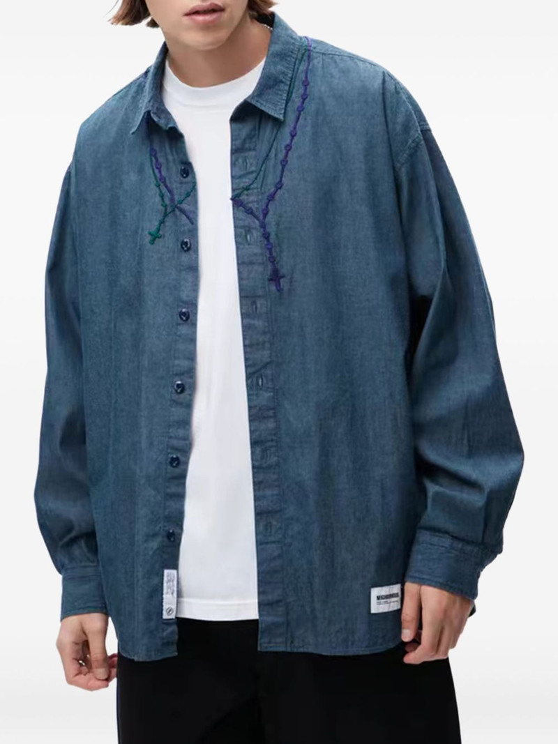 NEIGHBORHOOD embroidered-rosary cotton shirt outlook