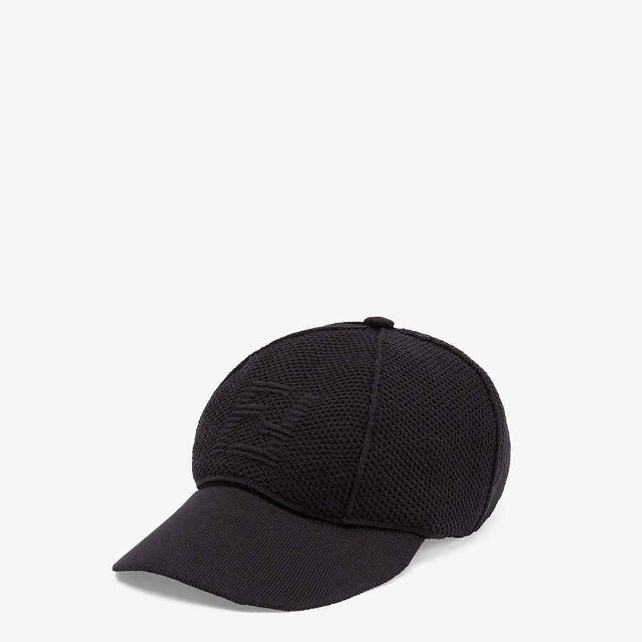 Black tech fabric baseball cap - 1