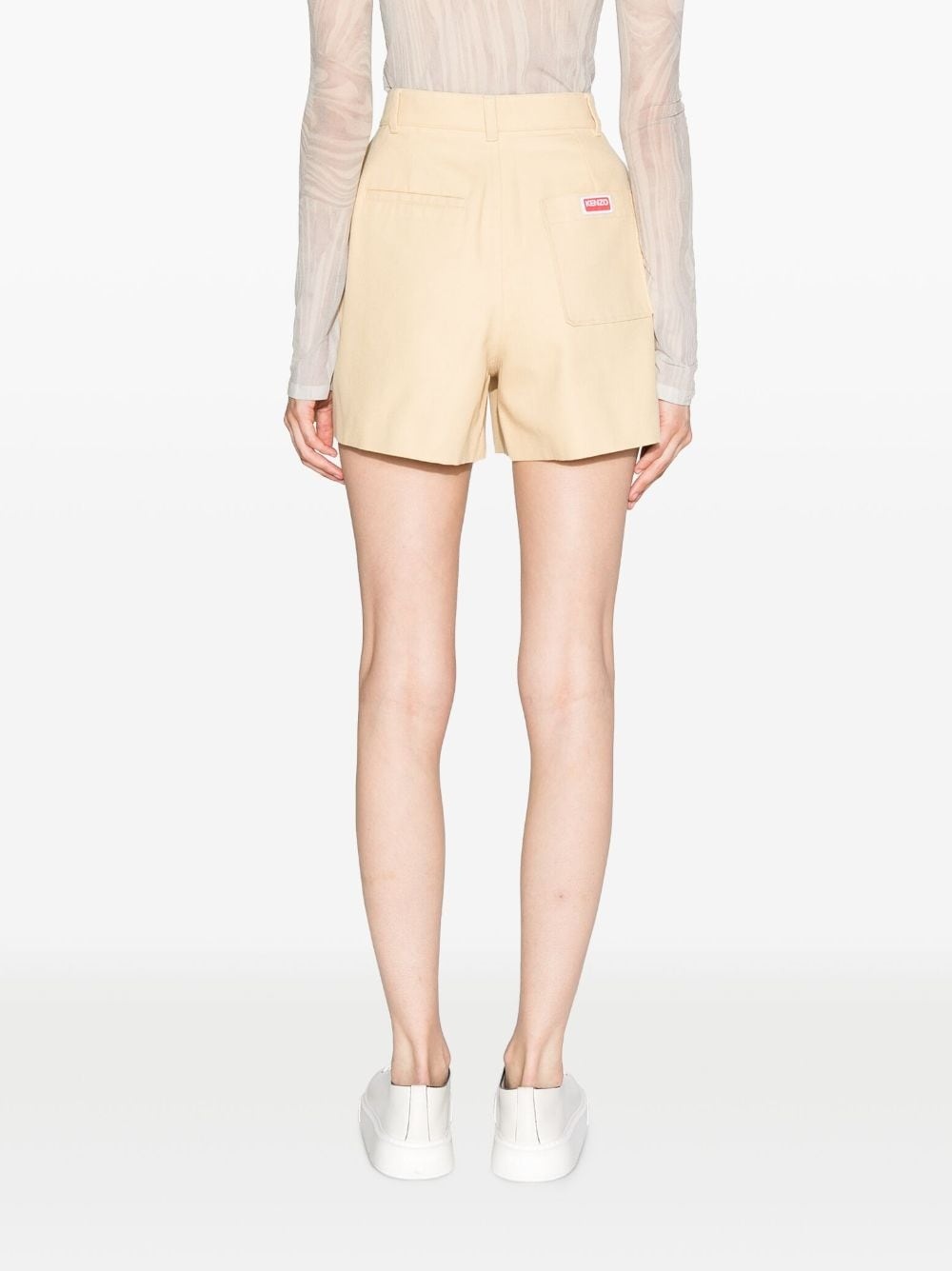 high-waisted cotton shorts - 4