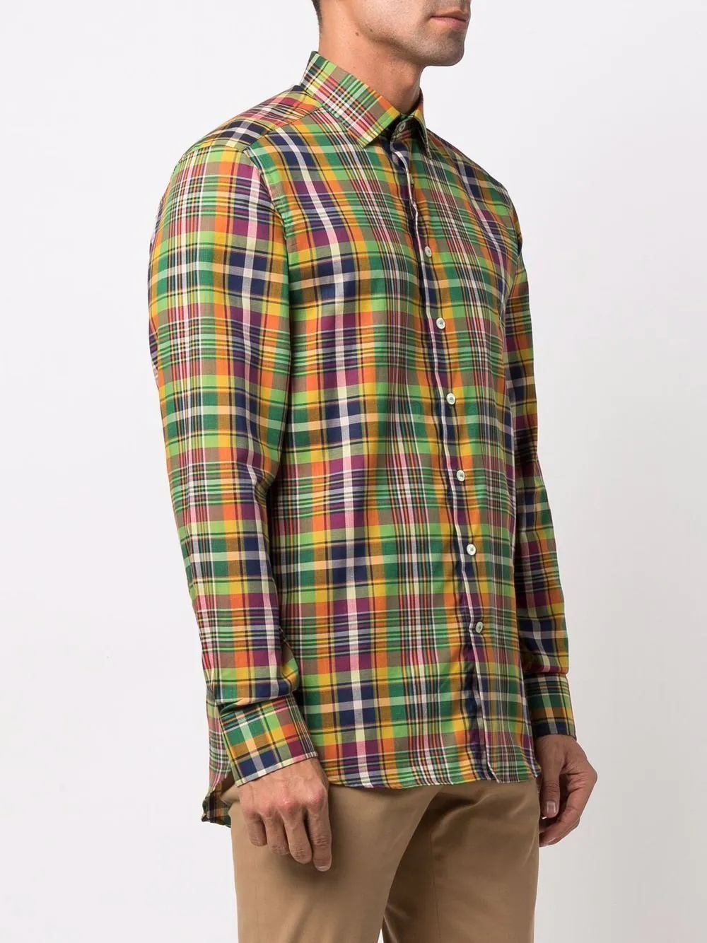 tartan-check long-sleeve shirt - 3