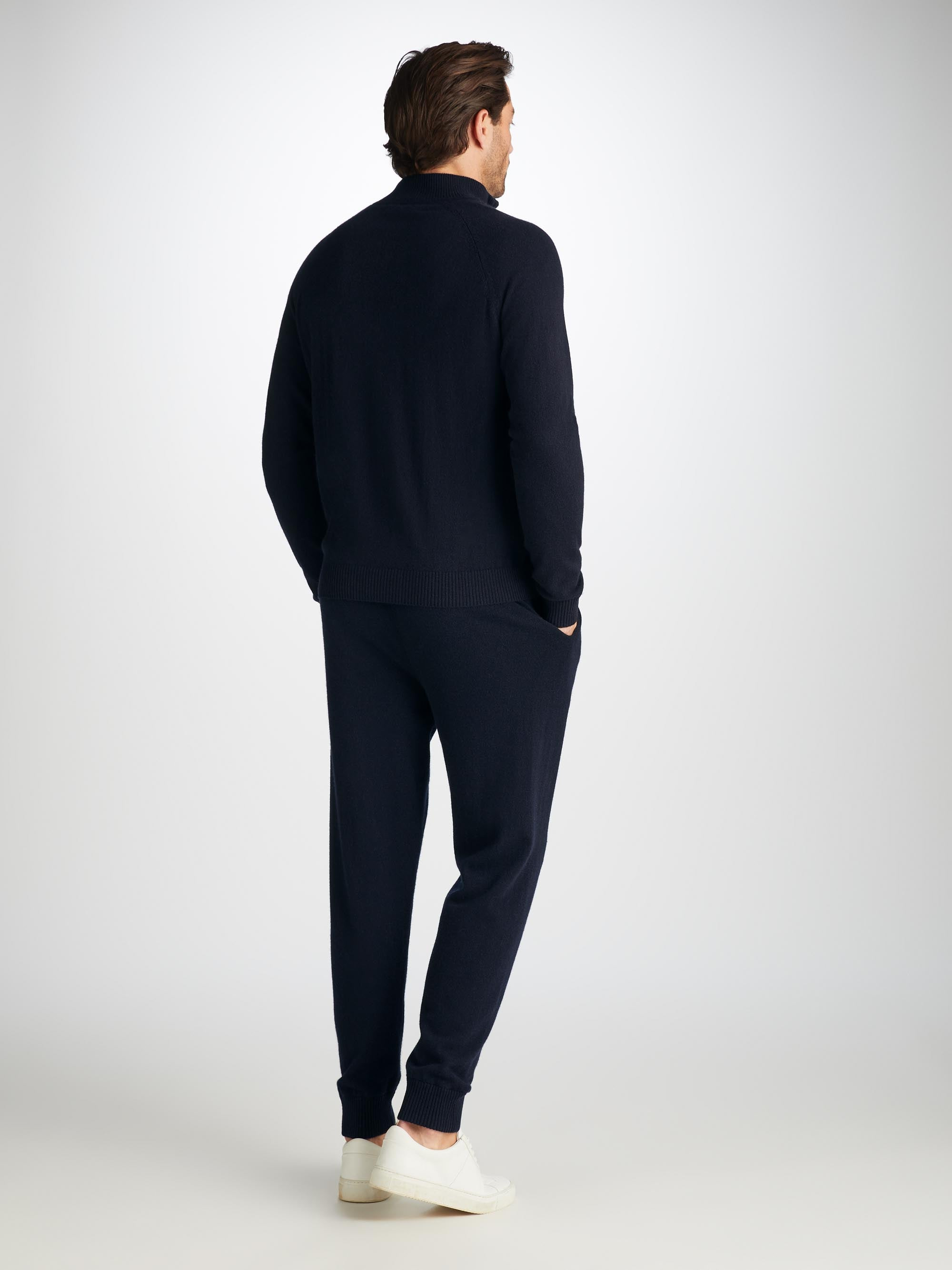 Men's Half-Zip Sweater Finley Cashmere Navy - 4
