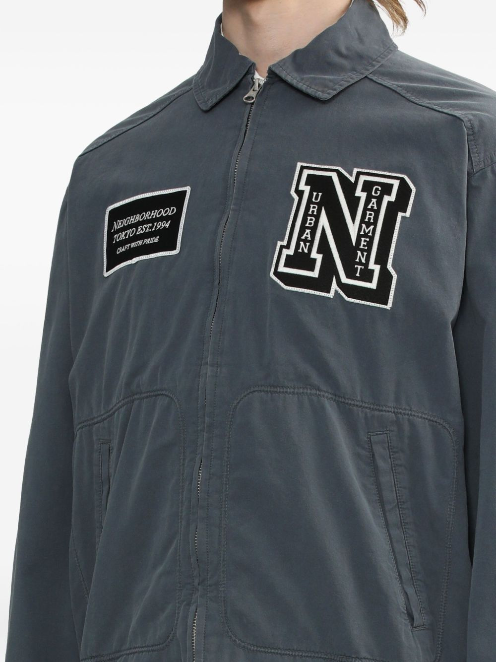 patch-pocket zip-up jacket - 5
