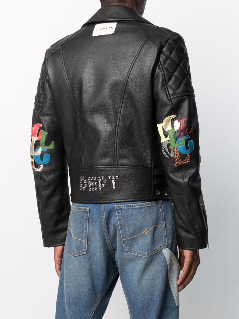 x Gallery Dept. logo-patch biker jacket - 4