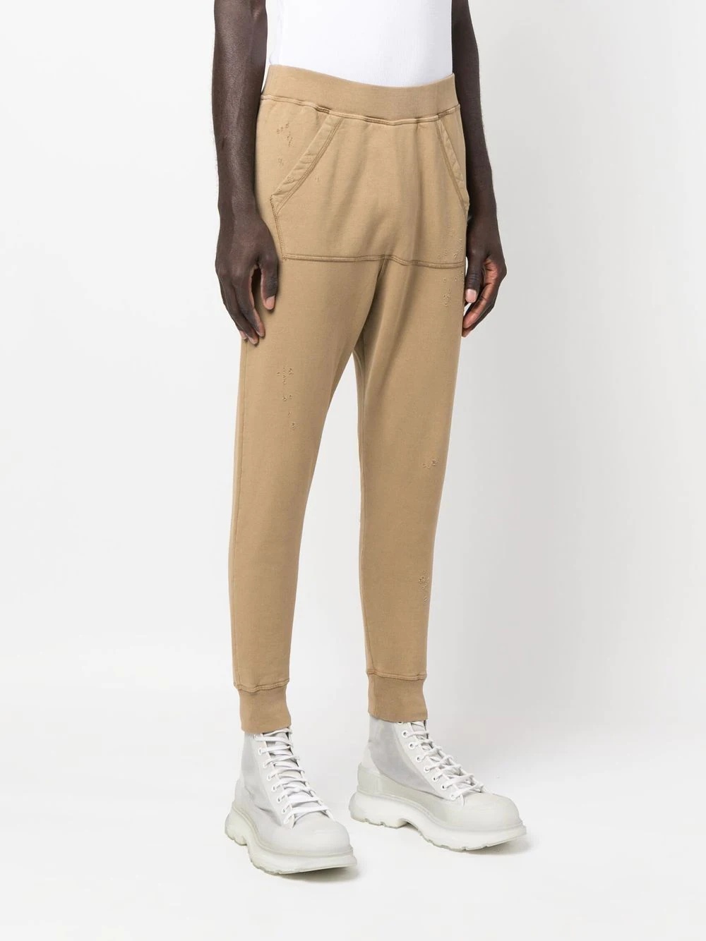 tapered cotton track pants - 3