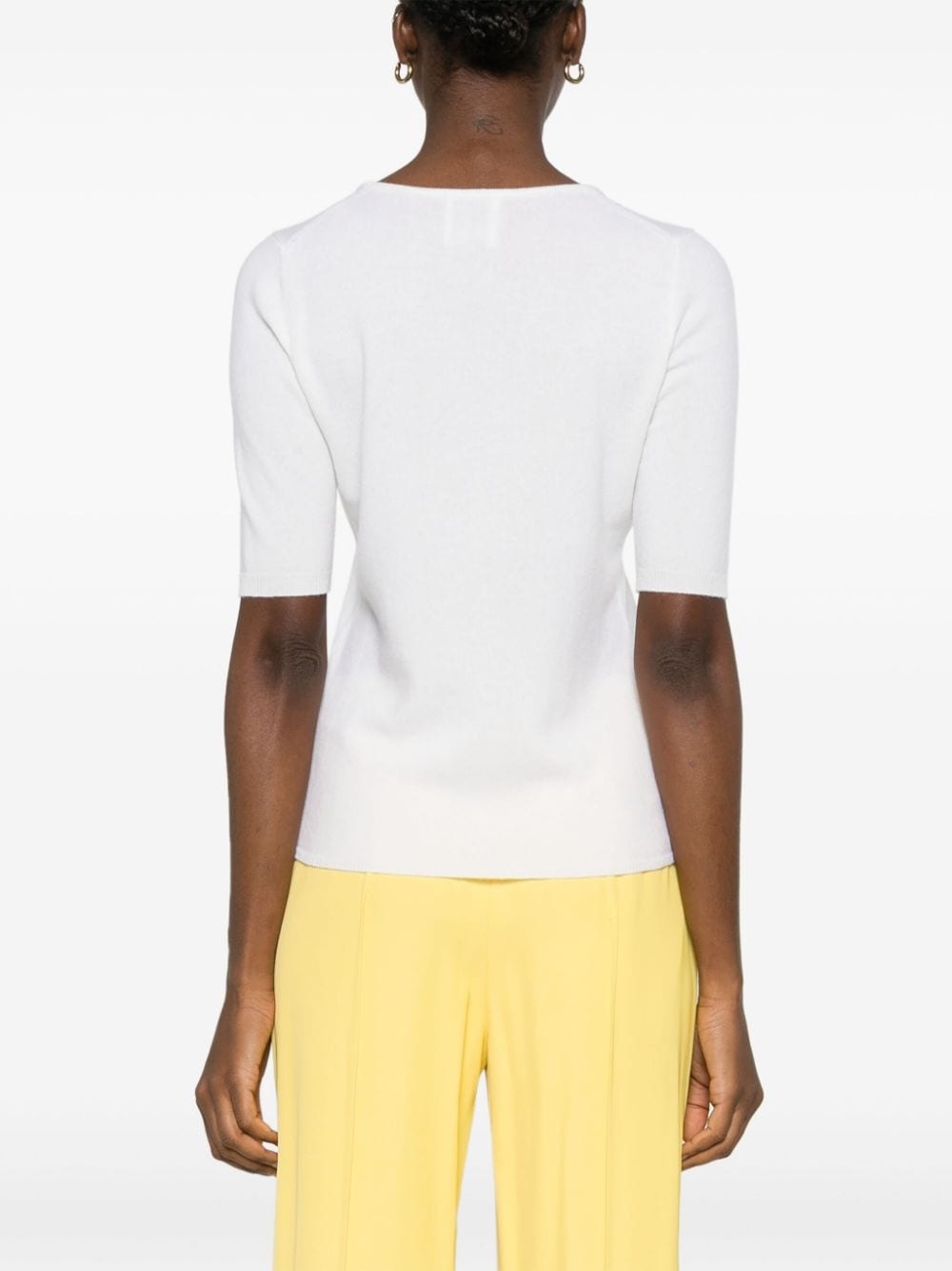 crew-neck knitted top - 4
