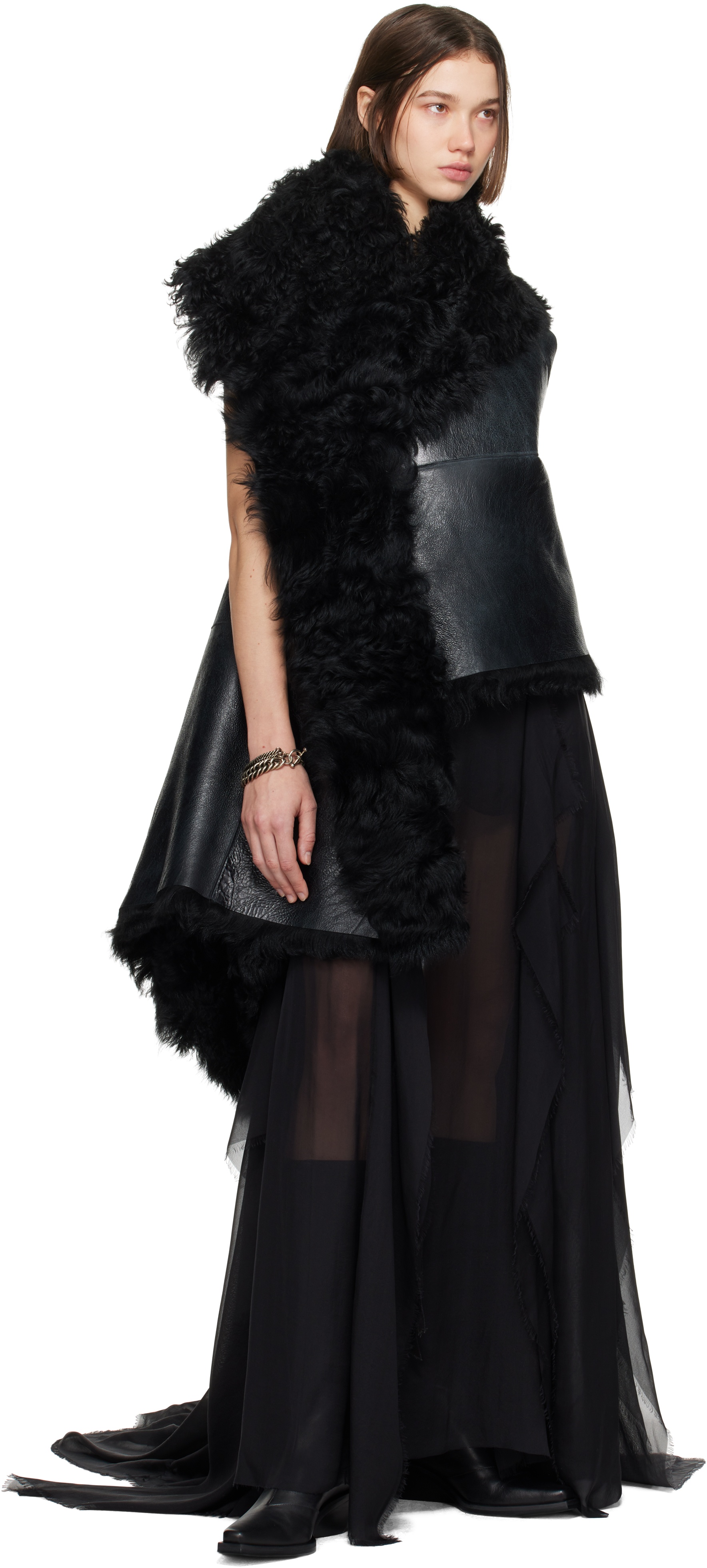 Black Saga X-Long Maxi Skirt - 4