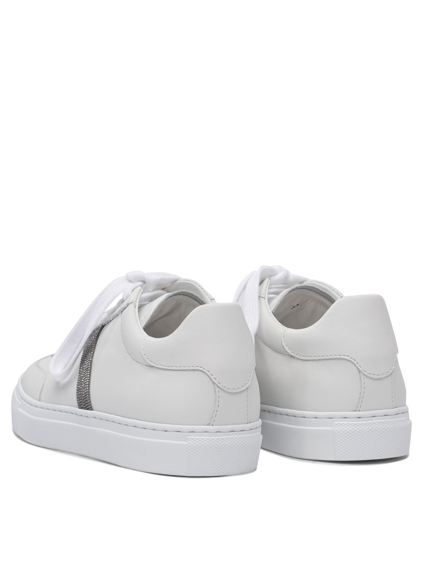 Brunello Cucinelli Leather Sneaker With Precious Detail - 4