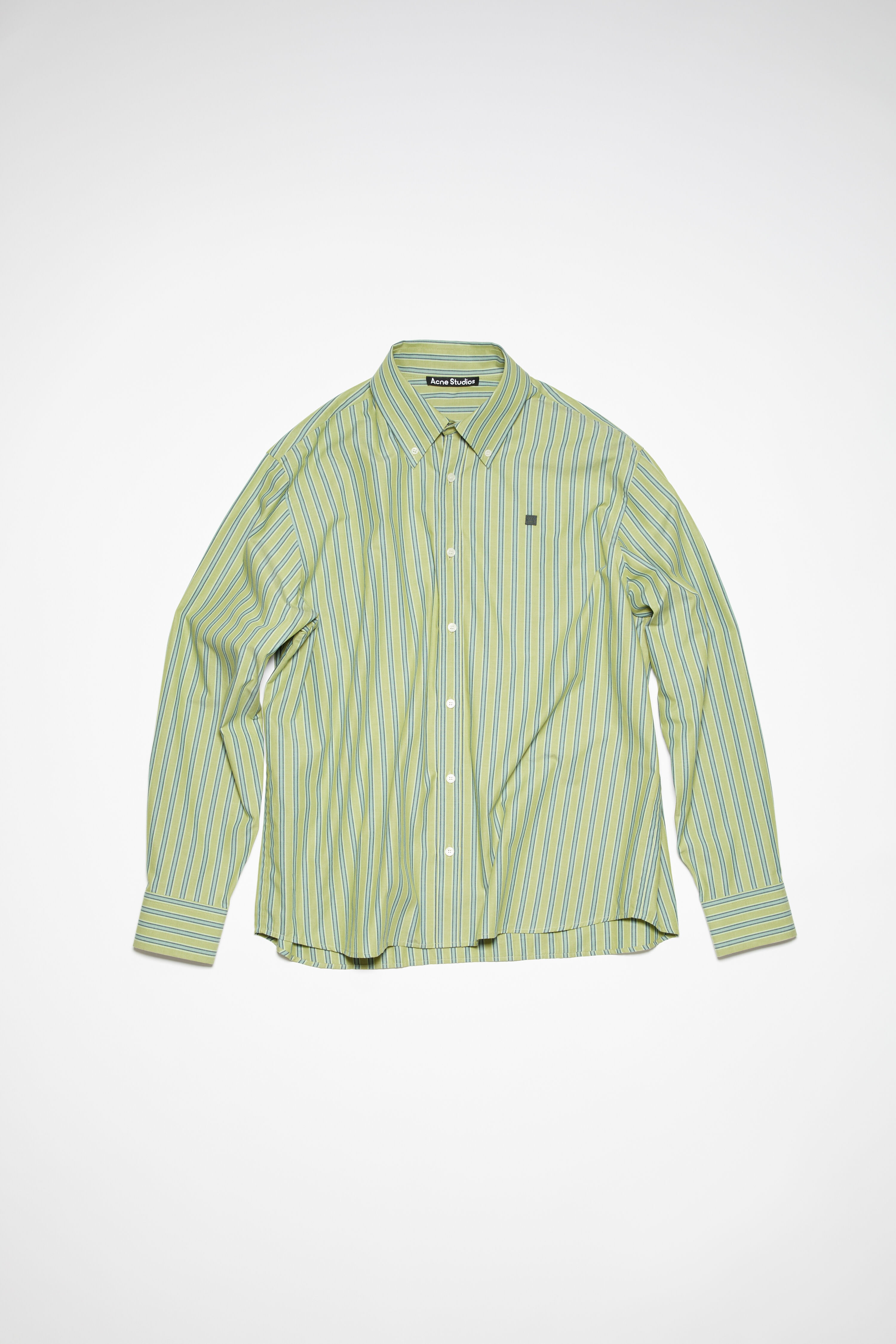 Stipe button-up shirt - Bright Green/Dark Green - 6