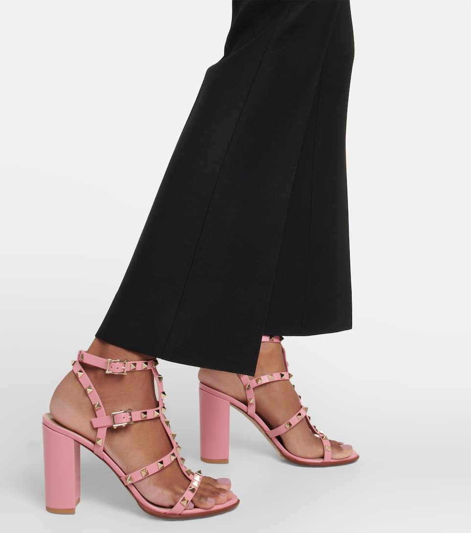 Rockstud leather sandals - 4