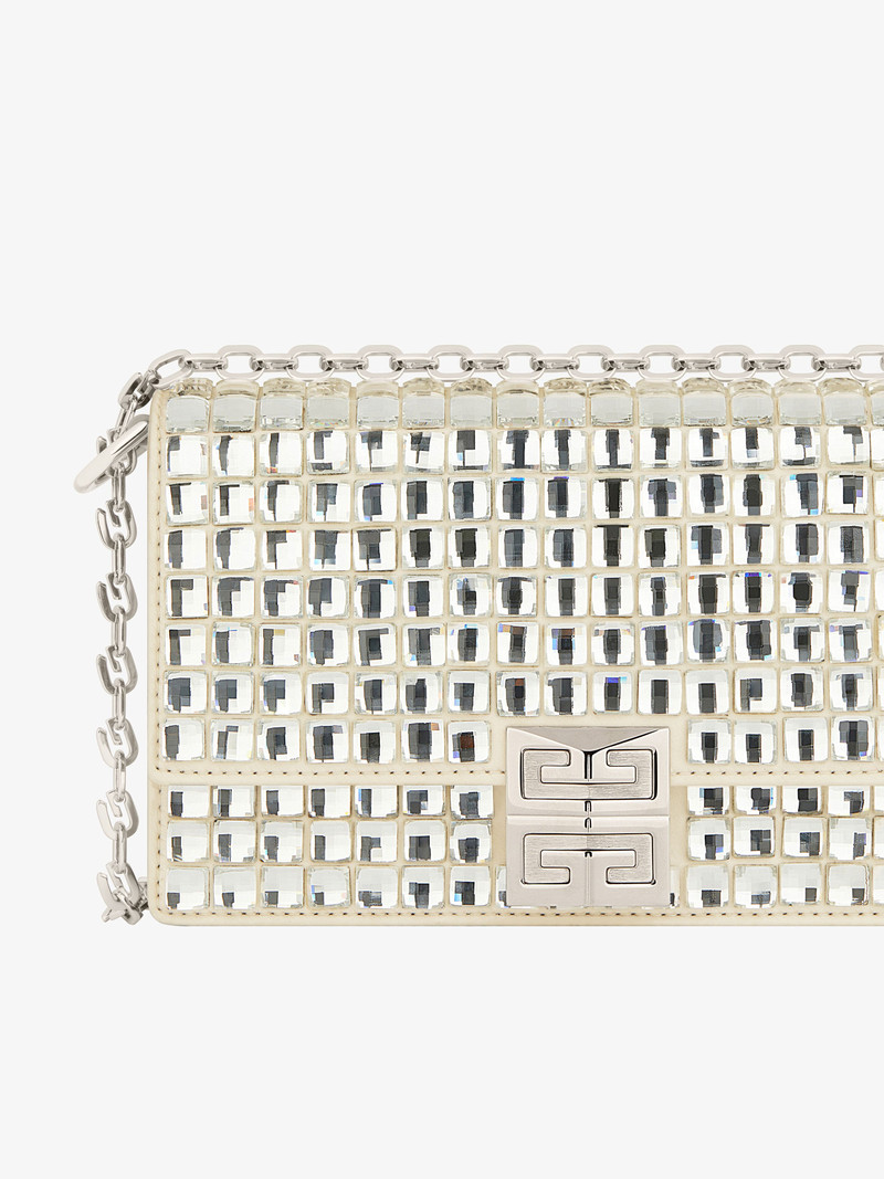 SMALL 4G BAG IN SATIN WITH STRASS AND CHAIN 6