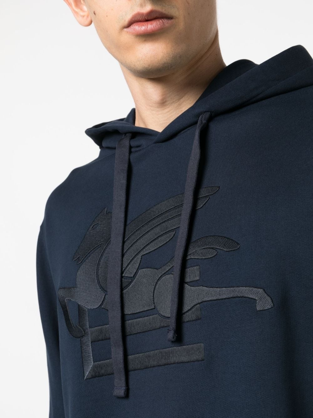 logo-embroidered cotton hoodie - 5