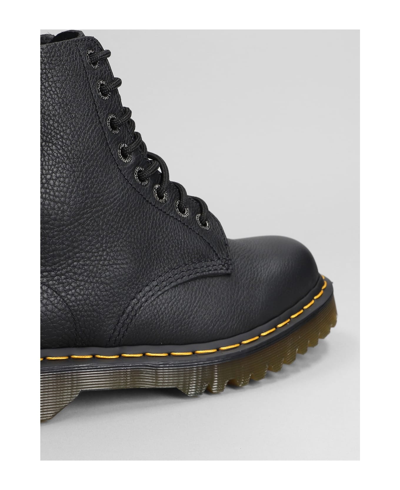 1460 Pascal Combat Boots In Black Leather - 5