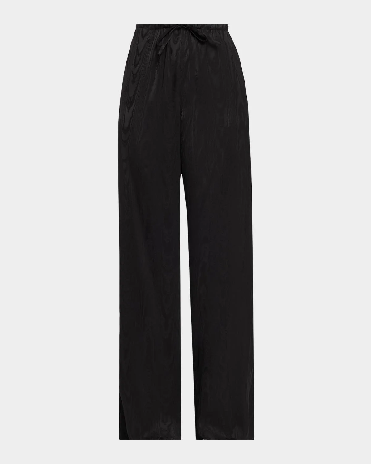 Moiré Satin Wide-Leg Drawstring Pants - 1