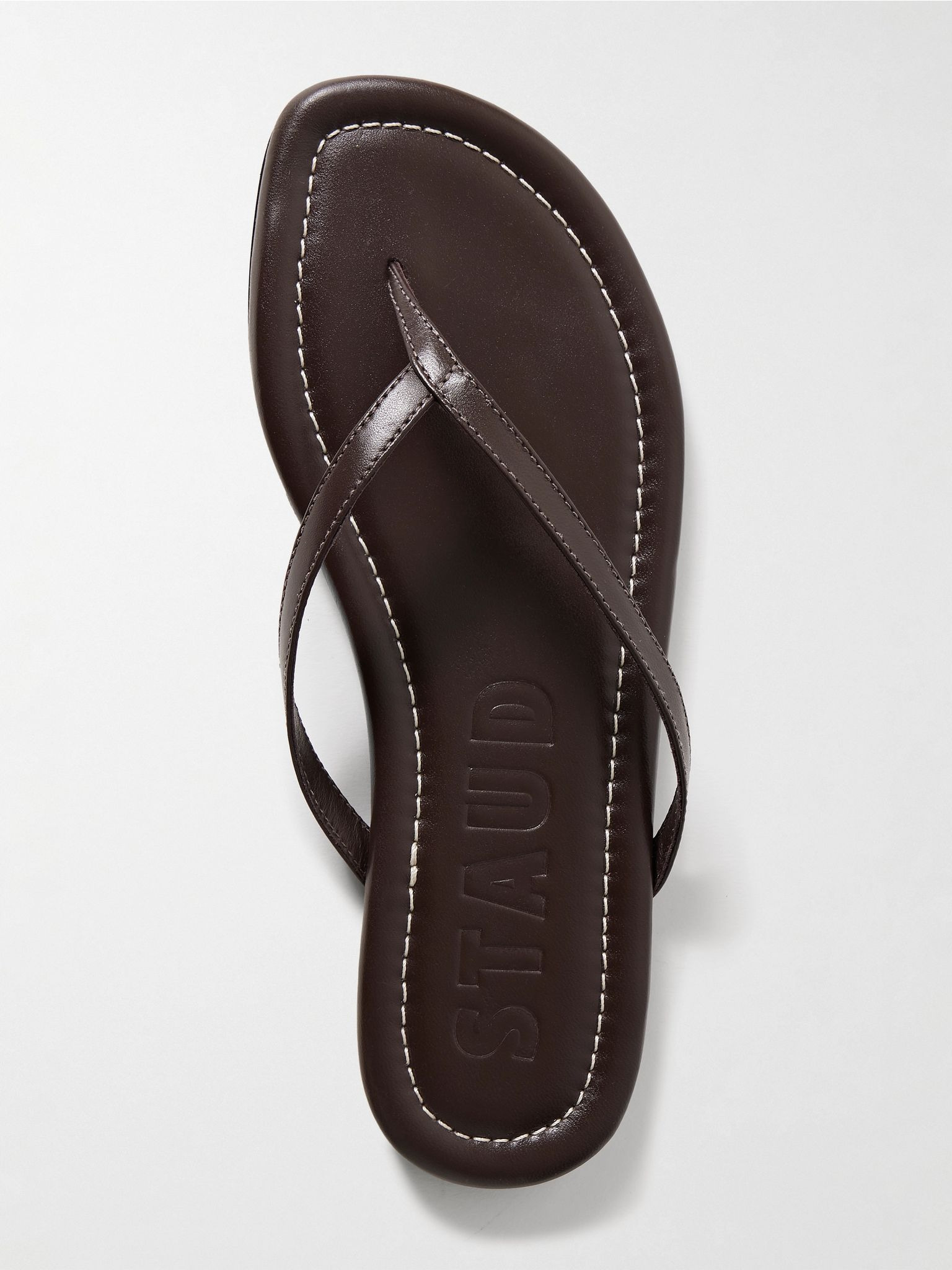 Freja leather flip flops Dark brown - 5