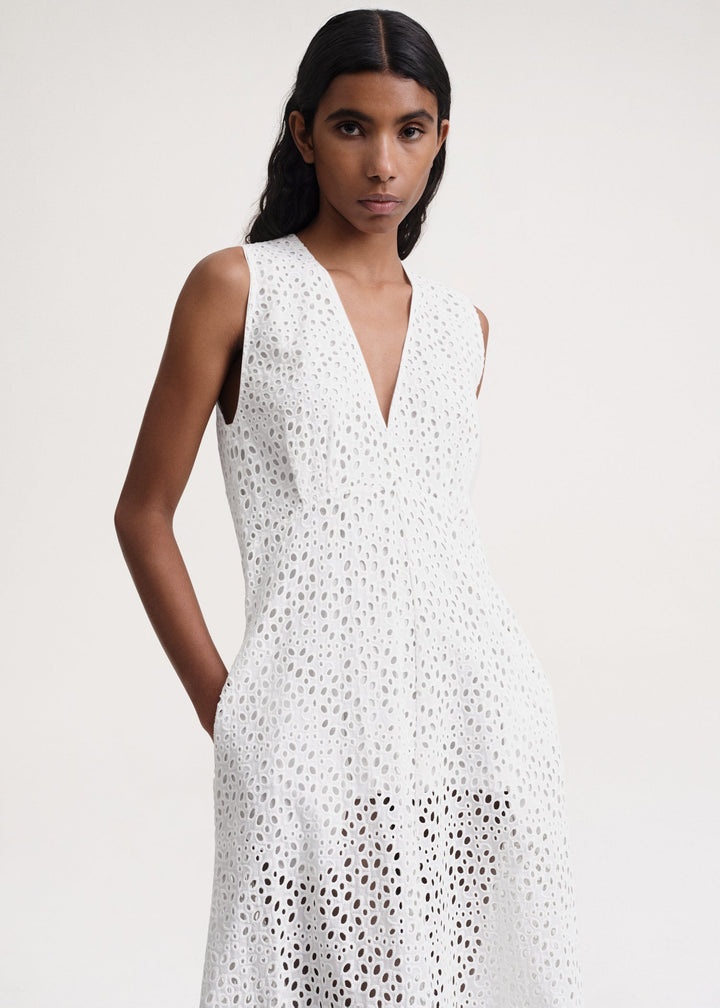 Broderie anglaise dress white - 4