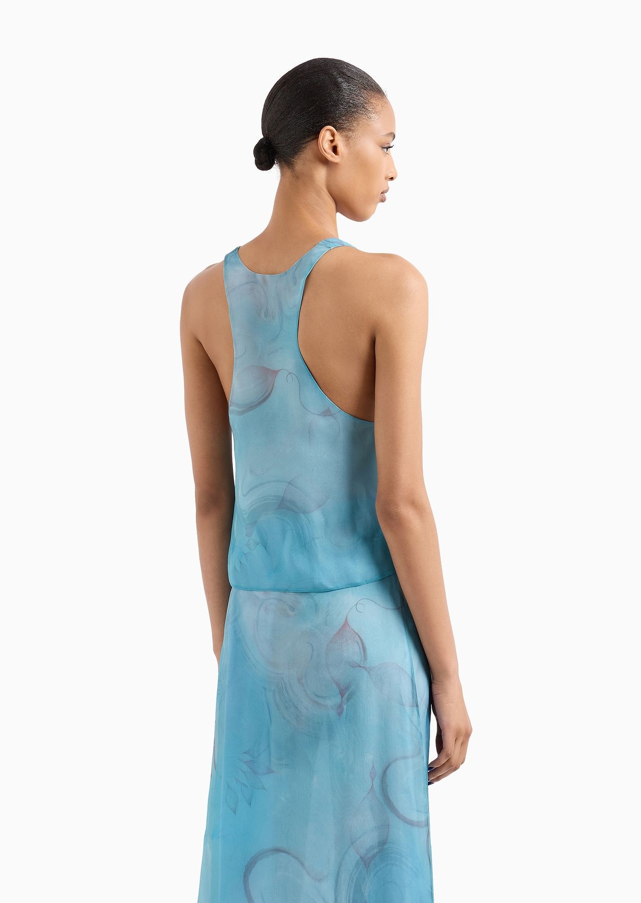 Floral-print silk-organza top - 3