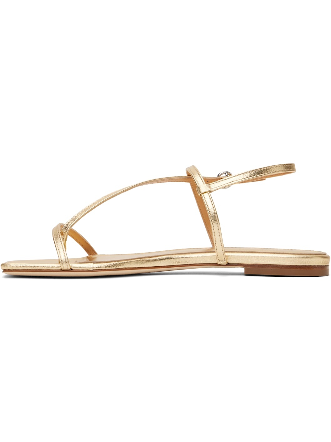 Gold Ella Leather Toe-Post Sandals - 3
