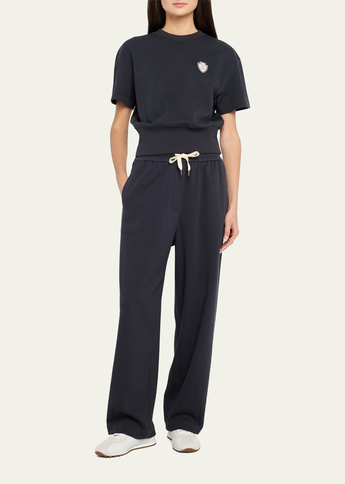 Piquet Fleece Wide-Leg Pull-On Tennis Pants - 2
