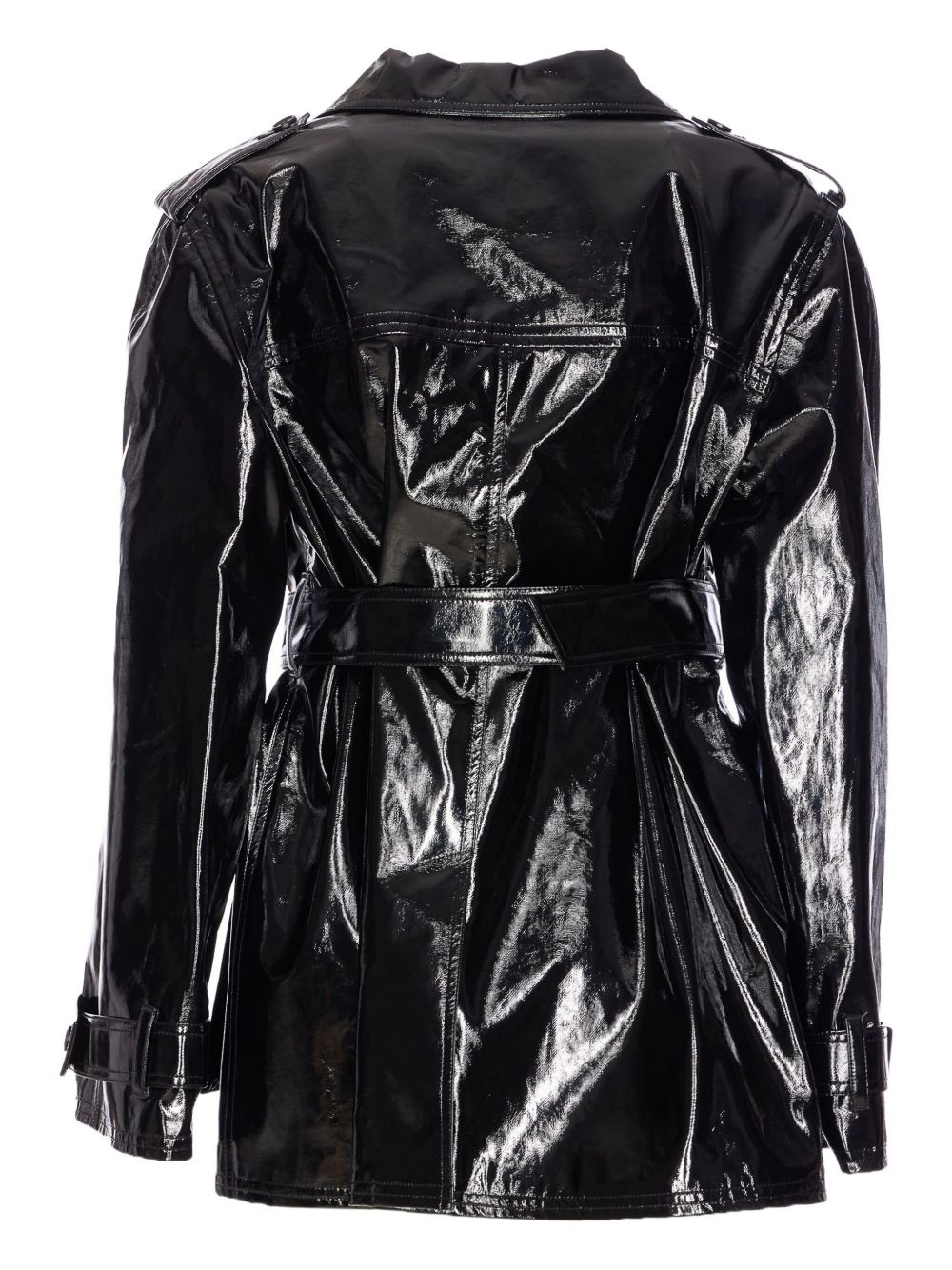 belted patent jacket - 2