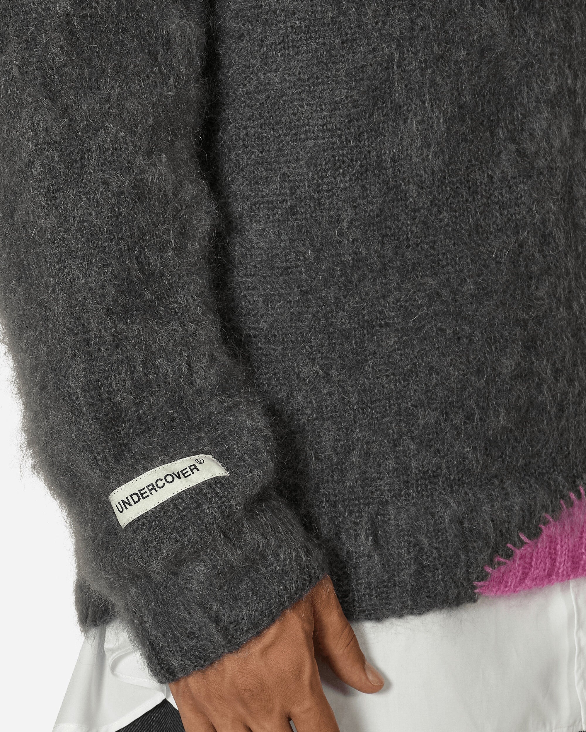 Mohair Knit Sweater Grey - 4