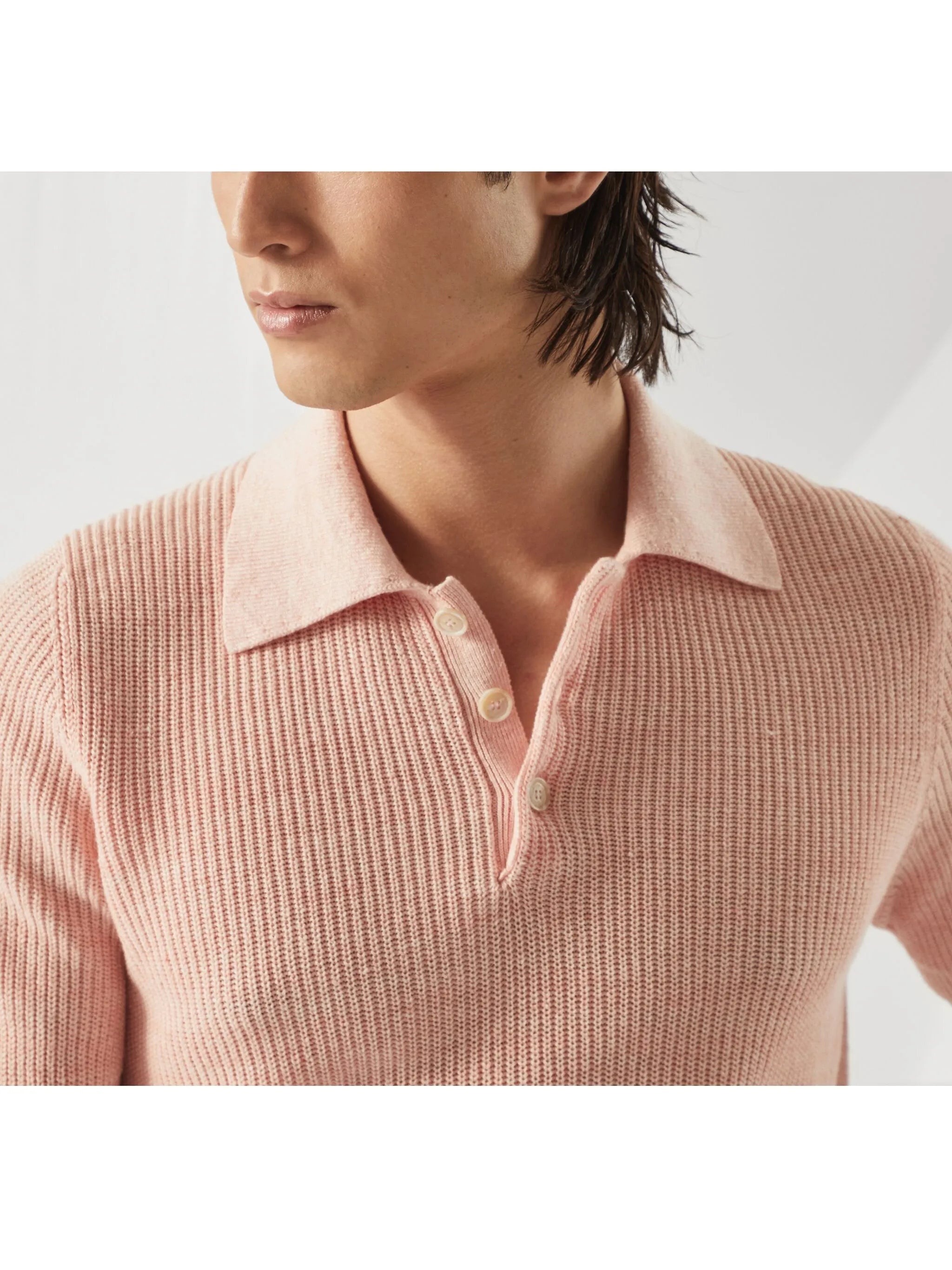 Ribbed-knit Polo Shirt - 3