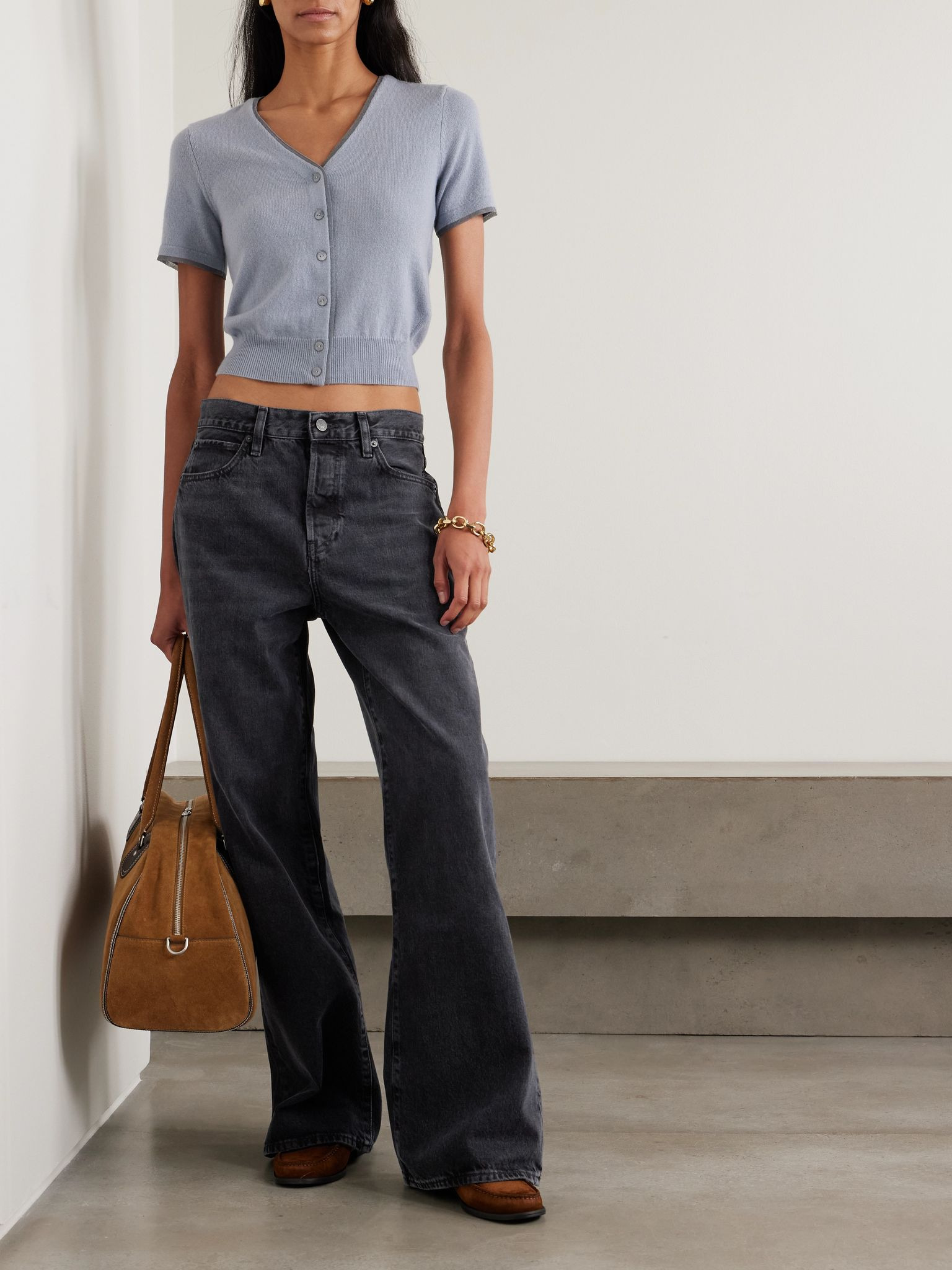 The Loose low-rise wide-leg jeans Black - 2